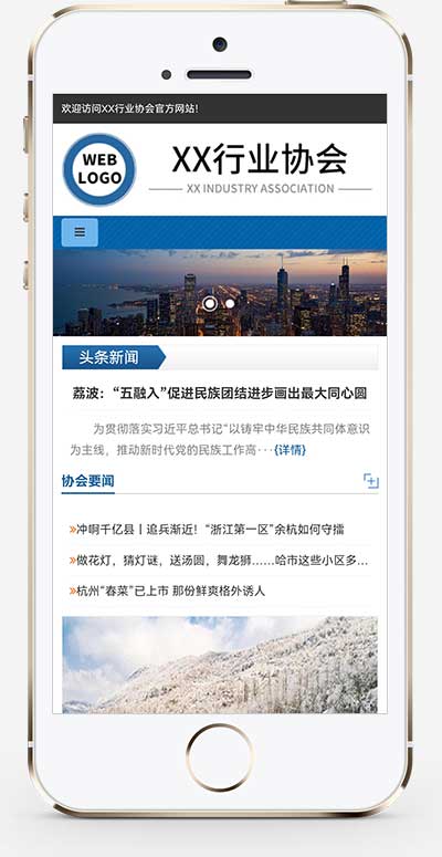 (自适应手机端)行业协会工会类网站pbootcms模板 机构单位网站源码下载
